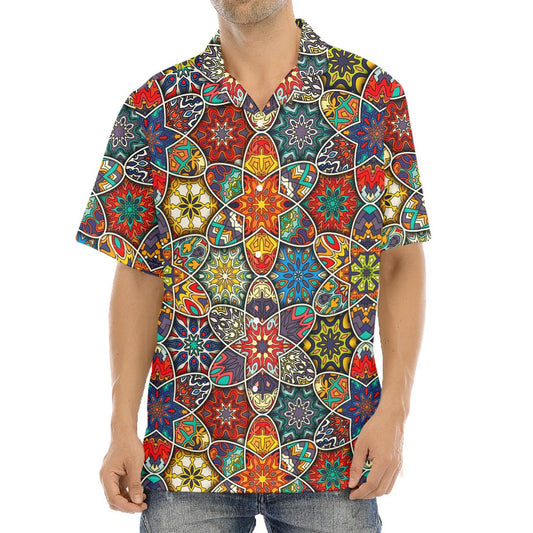 Mandala Star Bohemian Pattern Print Aloha Shirt