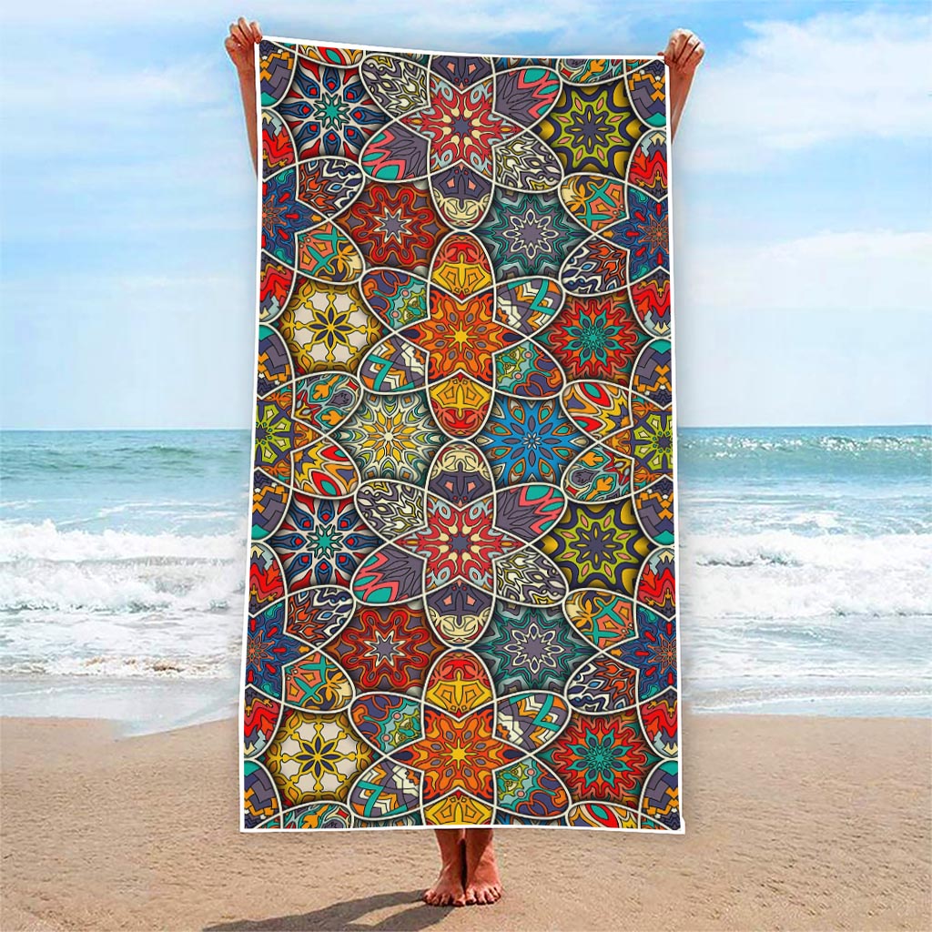 Mandala Star Bohemian Pattern Print Beach Towel