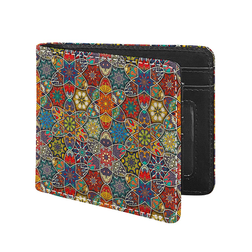 Mandala Star Bohemian Pattern Print Bifold Wallet