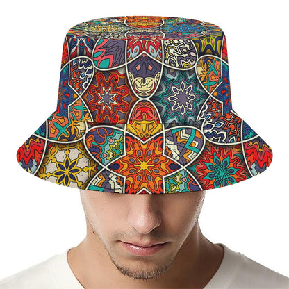 Mandala Star Bohemian Pattern Print Bucket Hat