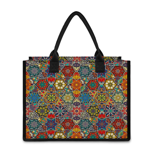 Mandala Star Bohemian Pattern Print Canvas Tote Bag