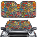 Mandala Star Bohemian Pattern Print Car Windshield Sun Shade
