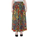 Mandala Star Bohemian Pattern Print Chiffon Maxi Skirt