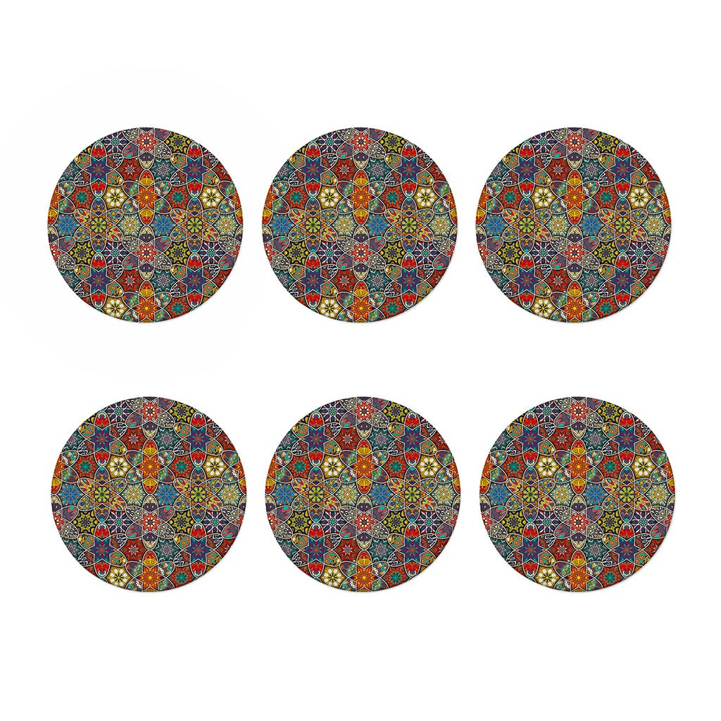 Mandala Star Bohemian Pattern Print Coaster Set