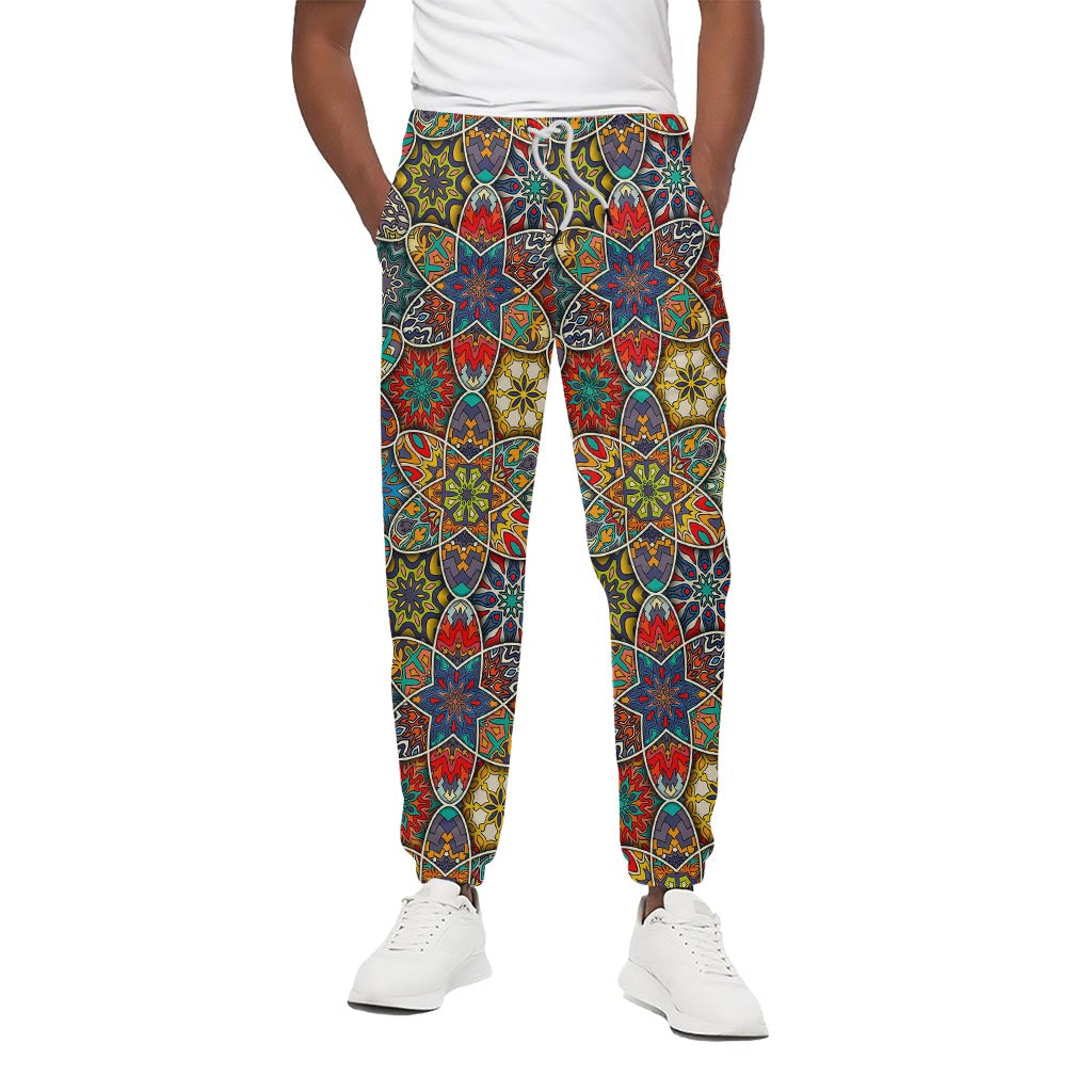 Mandala Star Bohemian Pattern Print Cotton Pants