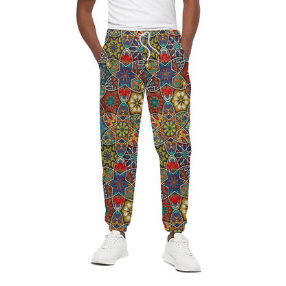 Mandala Star Bohemian Pattern Print Cotton Pants