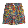 Mandala Star Bohemian Pattern Print Cotton Shorts