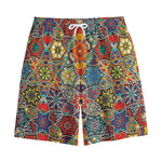 Mandala Star Bohemian Pattern Print Cotton Shorts