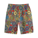 Mandala Star Bohemian Pattern Print Cotton Shorts