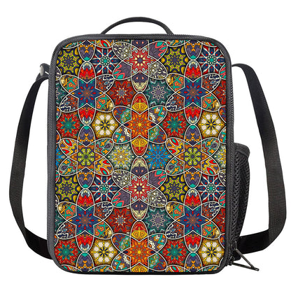 Mandala Star Bohemian Pattern Print Crossbody Lunch Bag