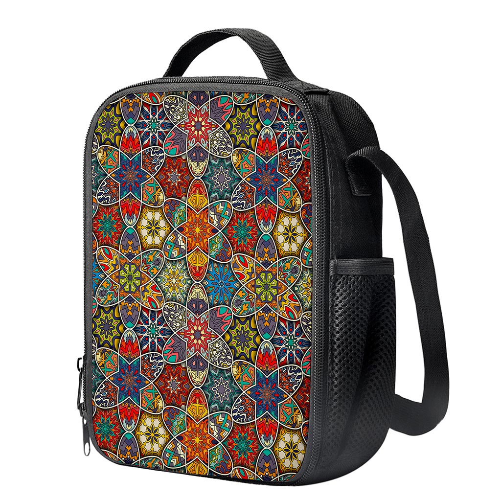 Mandala Star Bohemian Pattern Print Crossbody Lunch Bag