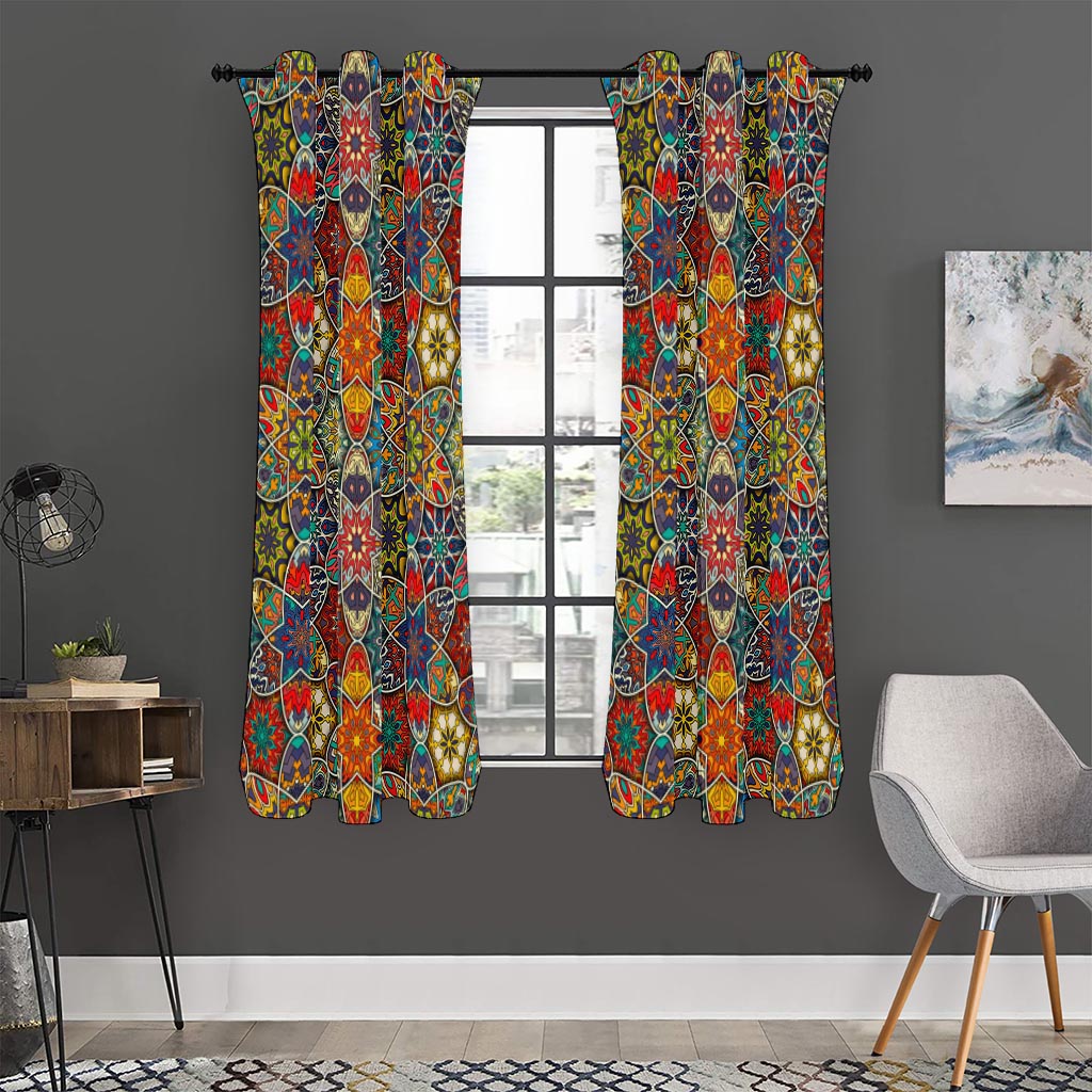 Mandala Star Bohemian Pattern Print Curtain
