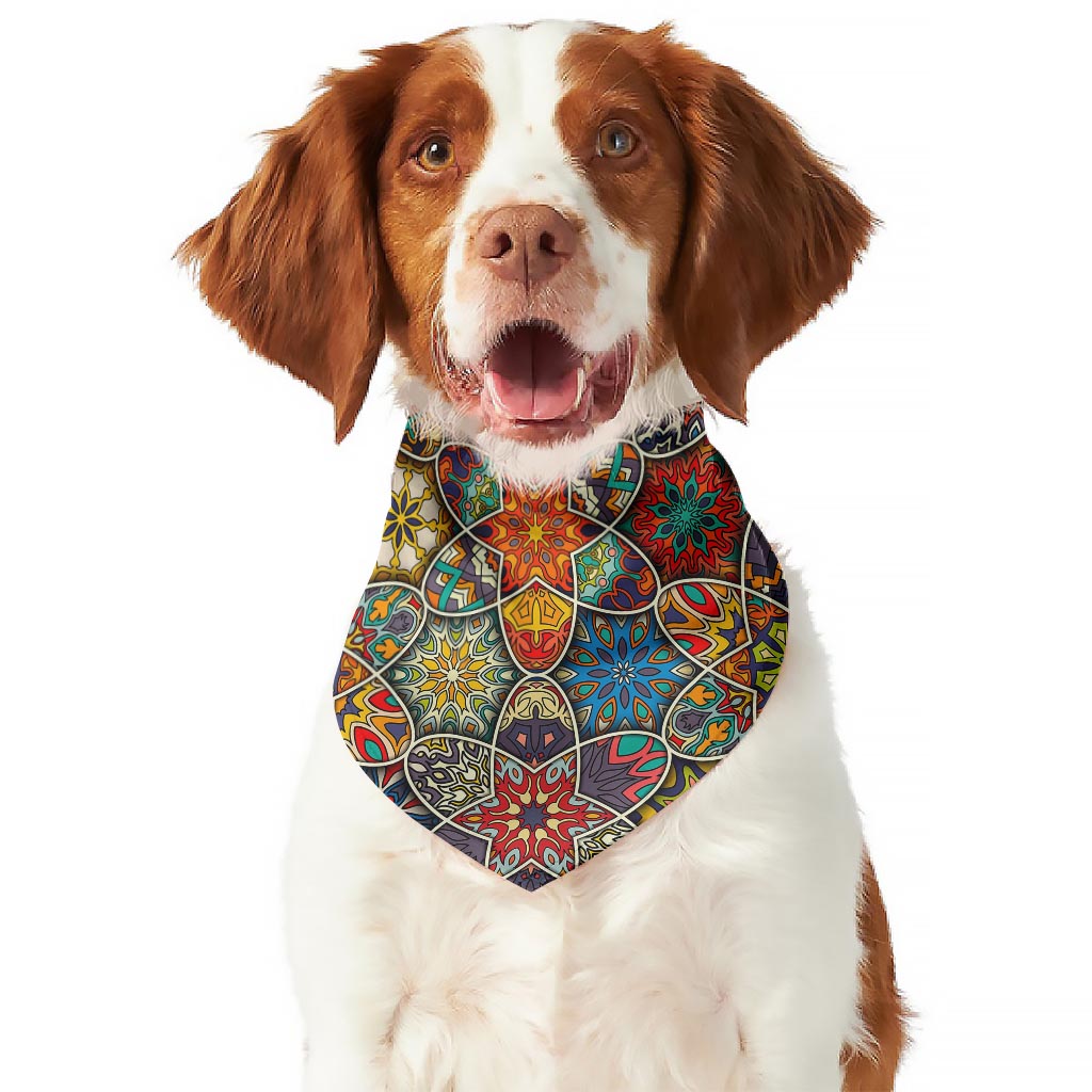 Mandala Star Bohemian Pattern Print Dog Bandana
