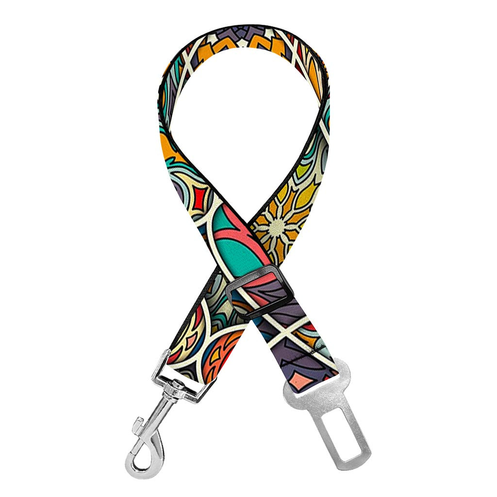 Mandala Star Bohemian Pattern Print Dog Seat Belt