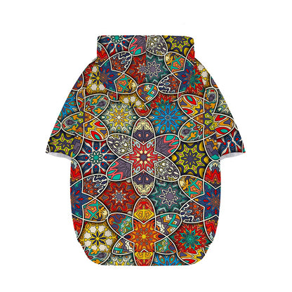 Mandala Star Bohemian Pattern Print Dog Zip Up Hoodie