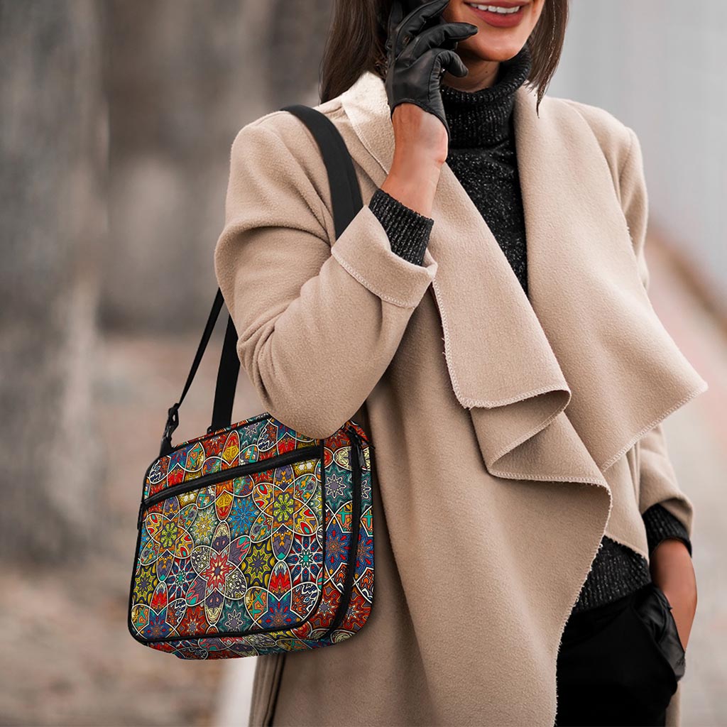 Mandala Star Bohemian Pattern Print Double Strap Bible Bag