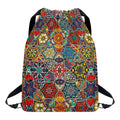 Mandala Star Bohemian Pattern Print Drawstring Backpack