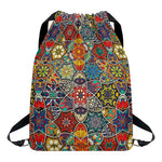 Mandala Star Bohemian Pattern Print Drawstring Backpack
