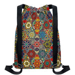 Mandala Star Bohemian Pattern Print Drawstring Backpack