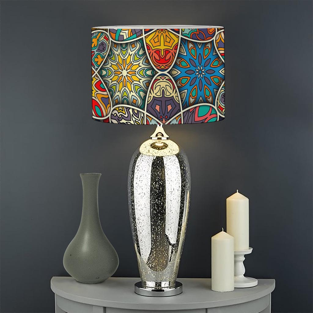 Mandala Star Bohemian Pattern Print Drum Lamp Shade
