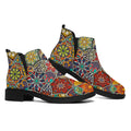 Mandala Star Bohemian Pattern Print Flat Ankle Boots