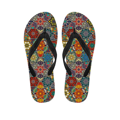 Mandala Star Bohemian Pattern Print Flip Flops
