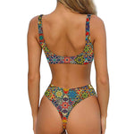 Mandala Star Bohemian Pattern Print Front Bow Tie Bikini