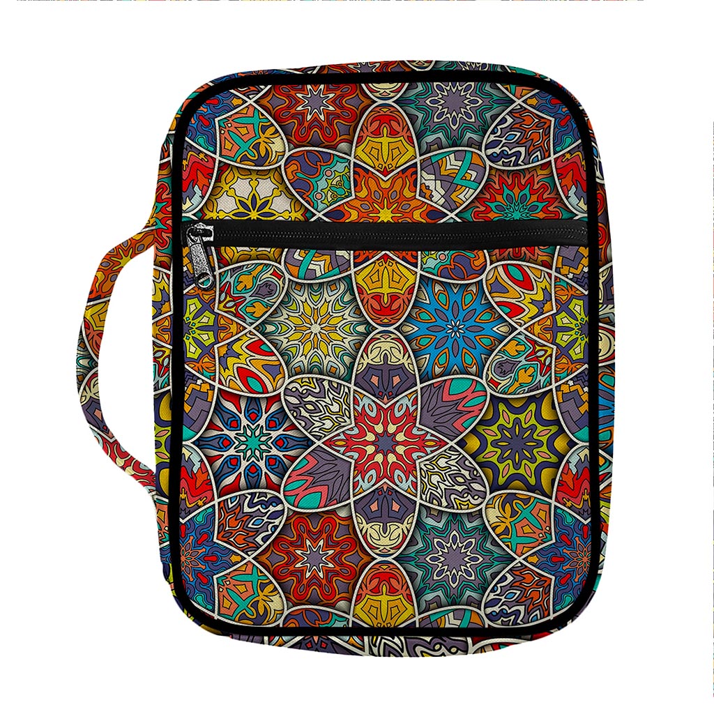 Mandala Star Bohemian Pattern Print Front Pocket Bible Bag