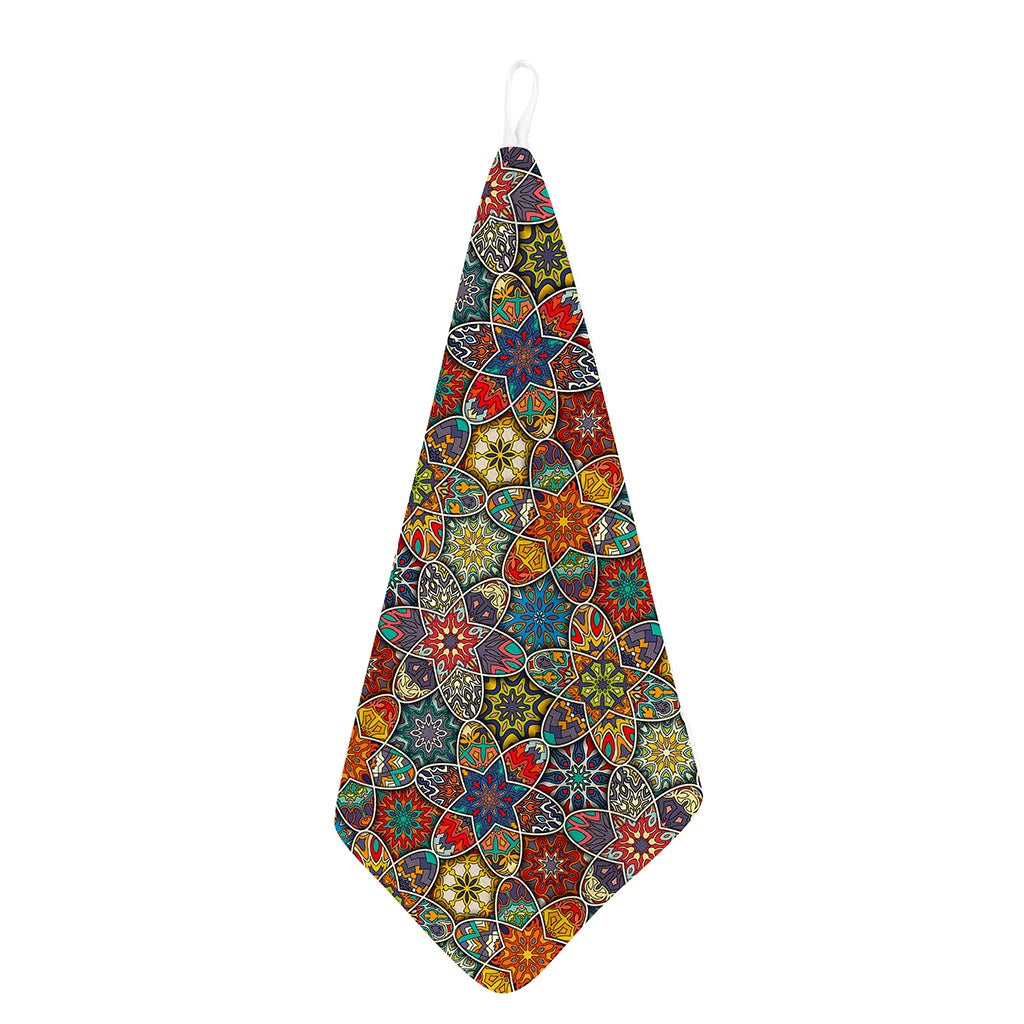 Mandala Star Bohemian Pattern Print Hand Towel