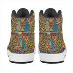 Mandala Star Bohemian Pattern Print High Top Leather Sneakers