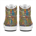 Mandala Star Bohemian Pattern Print High Top Leather Sneakers