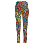 Mandala Star Bohemian Pattern Print High-Waisted Pocket Leggings