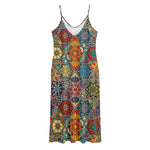 Mandala Star Bohemian Pattern Print Jersey Midi Cami Dress
