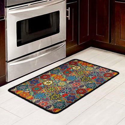 Mandala Star Bohemian Pattern Print Kitchen Mat