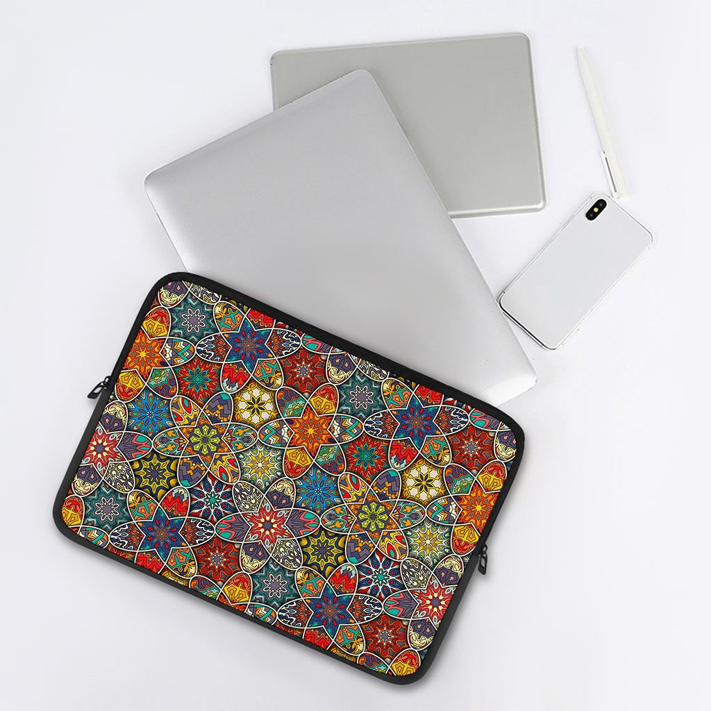 Mandala Star Bohemian Pattern Print Laptop Sleeve