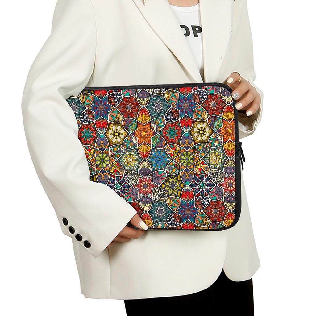 Mandala Star Bohemian Pattern Print Laptop Sleeve