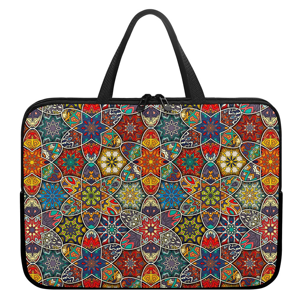 Mandala Star Bohemian Pattern Print Laptop Sleeve With Handle
