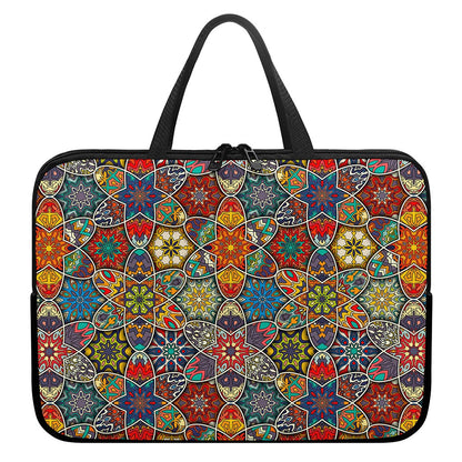 Mandala Star Bohemian Pattern Print Laptop Sleeve With Handle