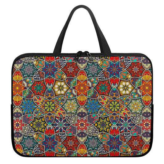 Mandala Star Bohemian Pattern Print Laptop Sleeve With Handle