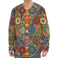 Mandala Star Bohemian Pattern Print Long Sleeve Baseball Jersey