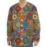 Mandala Star Bohemian Pattern Print Long Sleeve Baseball Jersey