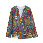 Mandala Star Bohemian Pattern Print Long Sleeve Short Coat