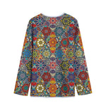 Mandala Star Bohemian Pattern Print Long Sleeve Short Coat