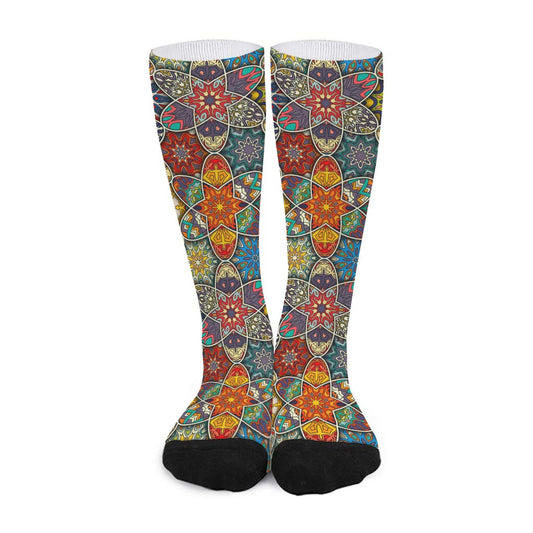 Mandala Star Bohemian Pattern Print Long Socks