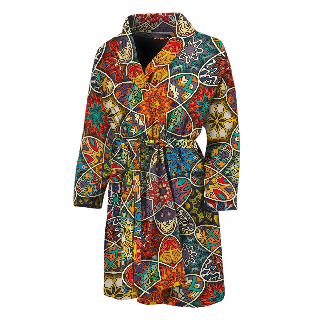 Mandala Star Bohemian Pattern Print Men's Bathrobe