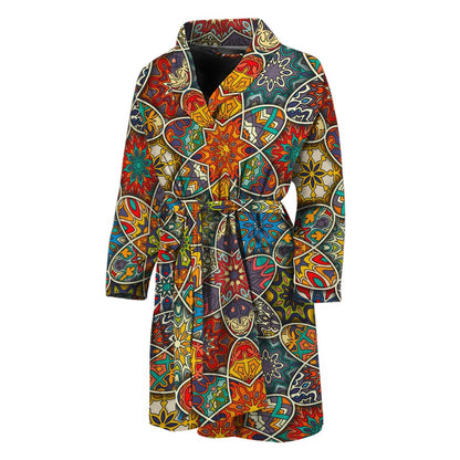 Mandala Star Bohemian Pattern Print Men's Bathrobe