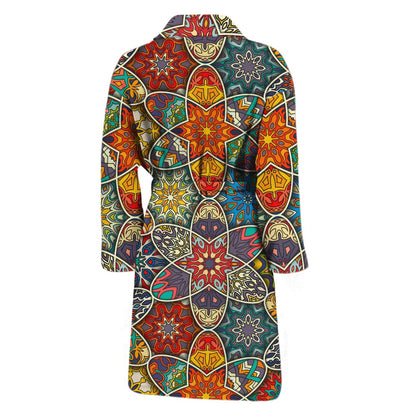 Mandala Star Bohemian Pattern Print Men's Bathrobe