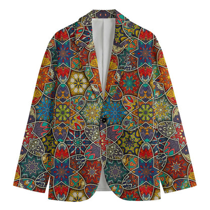 Mandala Star Bohemian Pattern Print Men's Blazer