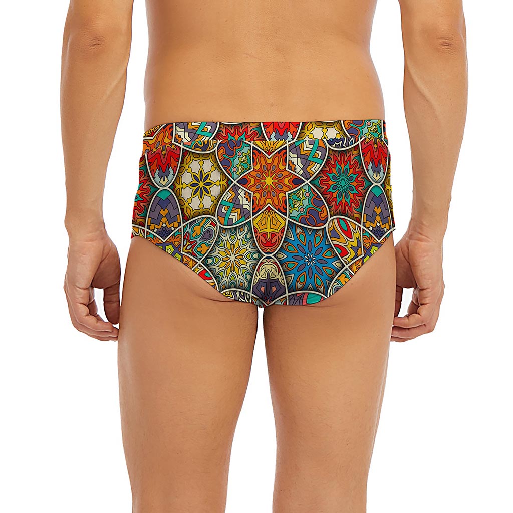 Mandala Star Bohemian Pattern Print Men's Briefs