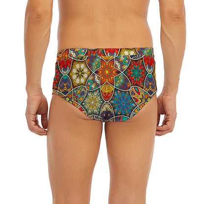 Mandala Star Bohemian Pattern Print Men's Briefs